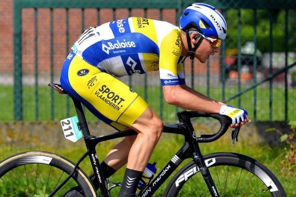 Rune Herregodts of Belgium and Team Sport Vlaanderen - Baloise attacks in the breakaway during the 17th Benelux Tour 2021, Stage 4 a 166,1km stage...