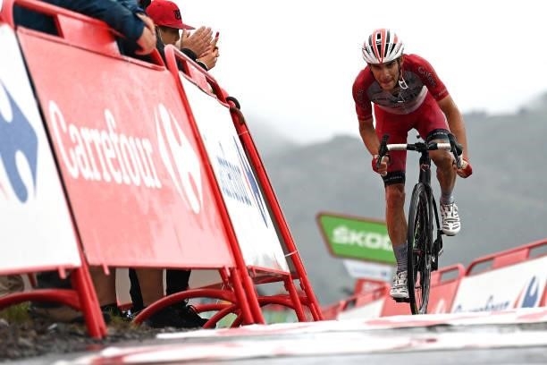 Guillaume Martin of France and Team Cofidis crosses the finishing line during the 76th Tour of Spain 2021, Stage 17 a 185,5km stage from Unquera to...