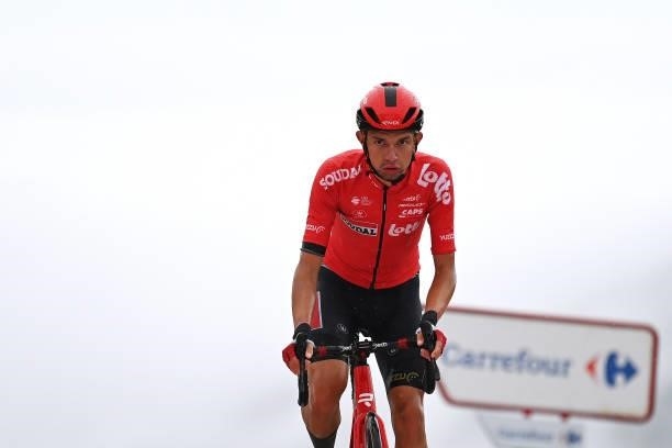 Andreas Lorentz Kron of Denmark and Team Lotto Soudal crosses the finishing line during the 76th Tour of Spain 2021, Stage 17 a 185,5km stage from...