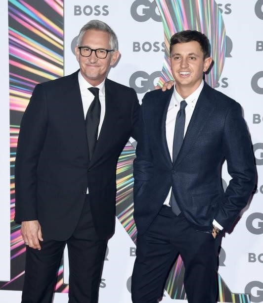 Gary Lineker and George Lineker attend the GQ Men Of The Year Awards 2021 at the Tate Modern on September 01, 2021 in London, England.