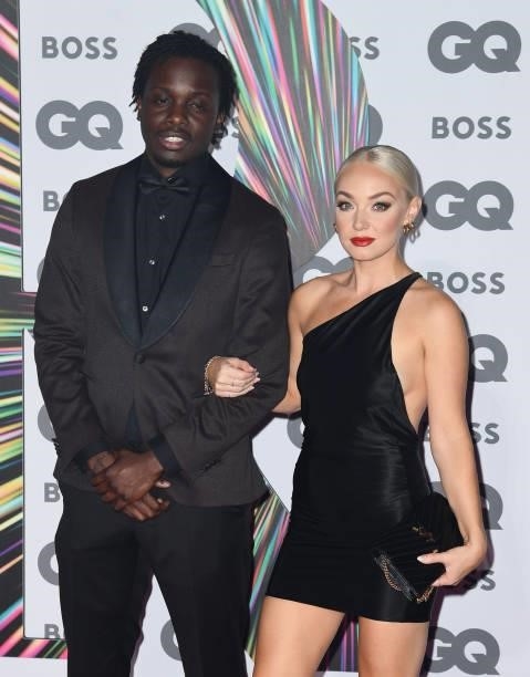 Riaze Foster and Jessica Debruyne attends the GQ Men Of The Year Awards 2021 at the Tate Modern on September 01, 2021 in London, England.