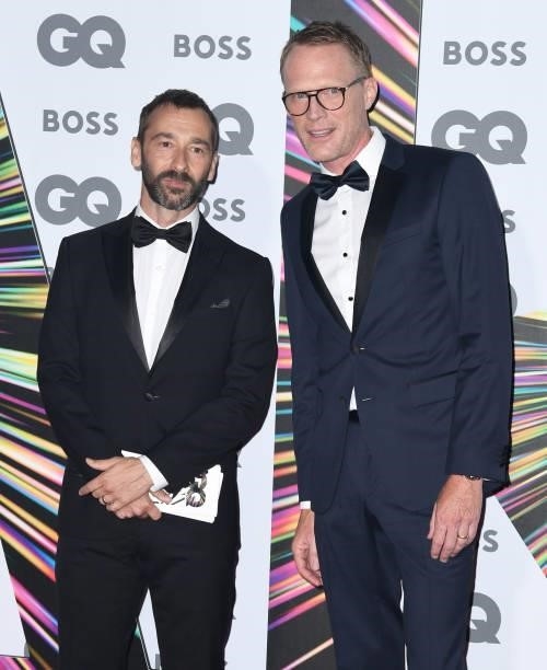 Charlie Condou and Paul Bettany attend the GQ Men Of The Year Awards 2021 at the Tate Modern on September 01, 2021 in London, England.