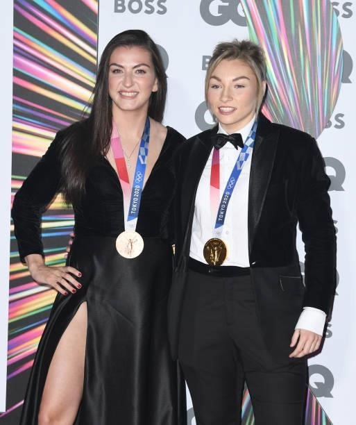 Karriss Artingstall and Lauren Price attend the GQ Men Of The Year Awards 2021 at the Tate Modern on September 01, 2021 in London, England.