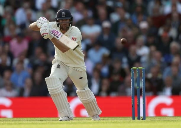 Dawid Malan of England bats during day one at The Kia Oval on September 02, 2021 in London, England.