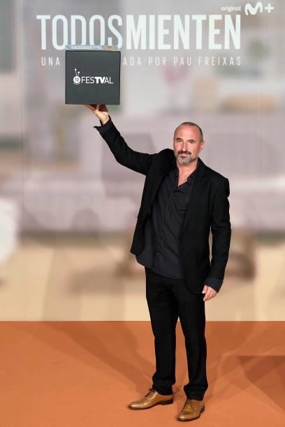 Director Pau Freixas attends 'Todos Mienten' premiere at the Europe Congress Palace during day 3 of the FesTVal 2021 on September 02, 2021 in...