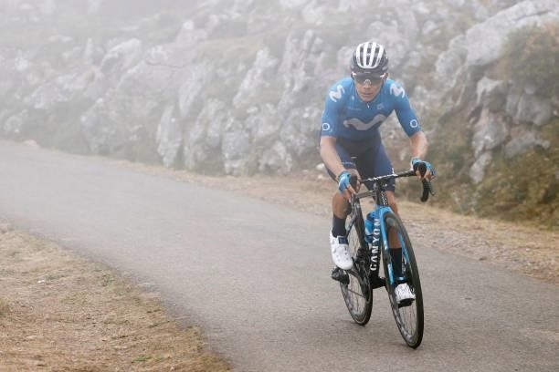 Miguel Ángel López Moreno of Colombia and Movistar Team competes in the breakaway during the 76th Tour of Spain 2021, Stage 18 a 162,6km stage from...