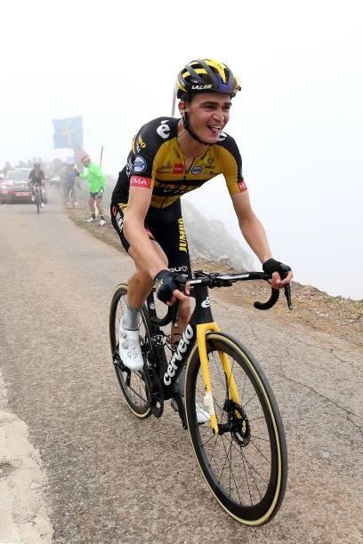 Sepp Kuss of United States and Team Jumbo - Visma competes during the 76th Tour of Spain 2021, Stage 18 a 162,6km stage from Salas to Altu d’El...