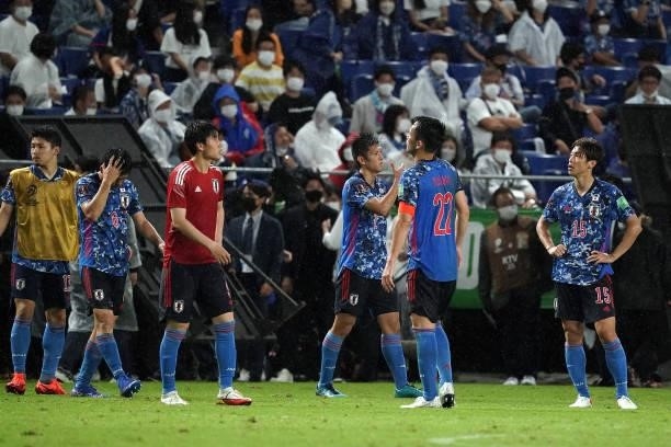 Maya Yoshida of Japan regret the loss FIFA World Cup Asian Qualifier Final Round Group B match between Japan and Oman at Panasonic Stadium Suita on...