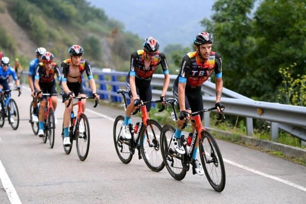 Damiano Caruso of Italy and Team Bahrain Victorious during the 76th Tour of Spain 2021, Stage 18 a 162,6km stage from Salas to Altu d’El Gamoniteiru...