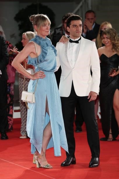Oscar Isaac and Elvira Lind attend the red carpet of the movie "The Card Counter