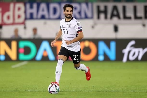 Ilkay Gündogan of Germany runs with the ball during the 2022 FIFA World Cup Qualifier match between Liechtenstein and Germany at Kybunpark on...