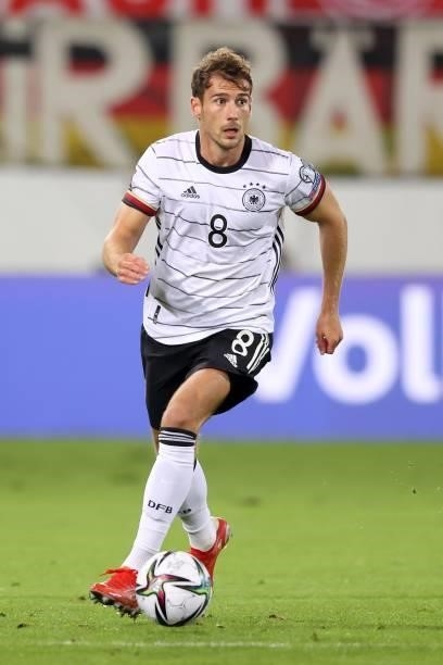 Leon Goretzka of Germany runs with the ball during the 2022 FIFA World Cup Qualifier match between Liechtenstein and Germany at Kybunpark on...