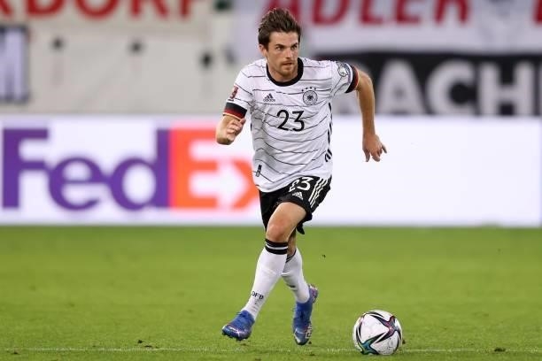 Jonas Hofmann of Germany runs with the ball during the 2022 FIFA World Cup Qualifier match between Liechtenstein and Germany at Kybunpark on...