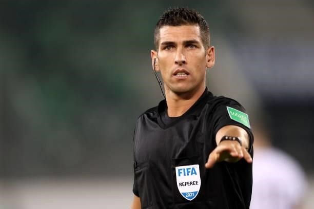 Referee Fabio Jose Costa Verissimo of Portugal reacts during the 2022 FIFA World Cup Qualifier match between Liechtenstein and Germany at Kybunpark...