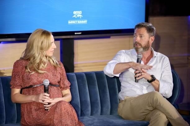 Jackie Birdsall and Brian Goldstein speak during the 2021 Environmental Media Association IMPACT Summit sponsored by Toyota, H&M Foundation & Montage...