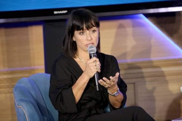 Constance Zimmer speaks during the 2021 Environmental Media Association IMPACT Summit sponsored by Toyota, H&M Foundation & Montage International at...