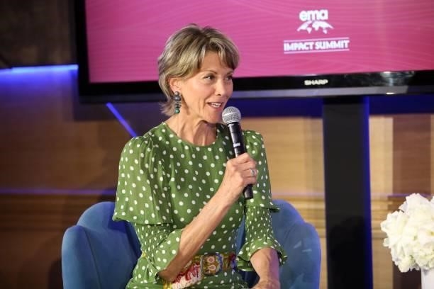 Wendie Malick speaks during the 2021 Environmental Media Association IMPACT Summit sponsored by Toyota, H&M Foundation & Montage International at...