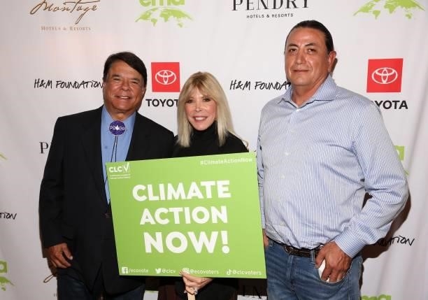 Ray Halbritter, EMA CEO Debbie Levin and David Archambault attend the 2021 Environmental Media Association IMPACT Summit sponsored by Toyota, H&M...
