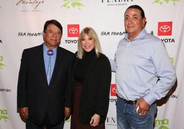 Ray Halbritter, EMA CEO Debbie Levin and David Archambault attend the 2021 Environmental Media Association IMPACT Summit sponsored by Toyota, H&M...
