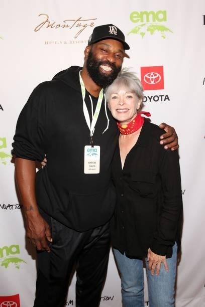Baron Davis and Frances Fisher attend the 2021 Environmental Media Association IMPACT Summit sponsored by Toyota, H&M Foundation & Montage...