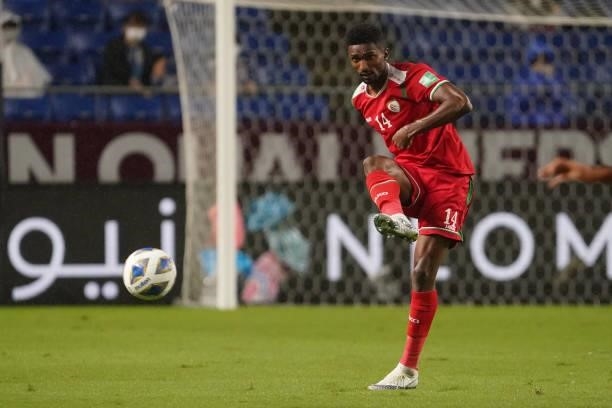 Amjad Al Harthi of Oman in action during FIFA World Cup Asian Qualifier Final Round Group B match between Japan and Oman at Panasonic Stadium Suita...