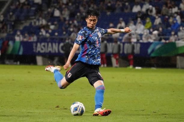 Daichi Kamada of Japan in action during FIFA World Cup Asian Qualifier Final Round Group B match between Japan and Oman at Panasonic Stadium Suita on...