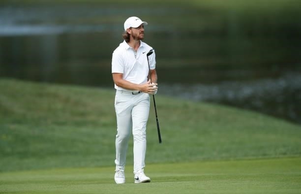 Tommy Fleetwood of England walks on the ninth hole during Day Two of The Italian Open at Marco Simone Golf Club on September 03, 2021 in Rome, Italy.