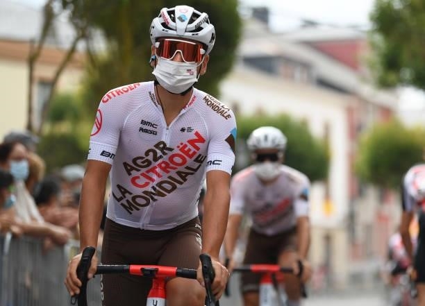 Nicolas Prodhomme of France and AG2R Citröen Team prepares for the race prior to the 76th Tour of Spain 2021, Stage 19 a 191,2 km stage from Tapia to...