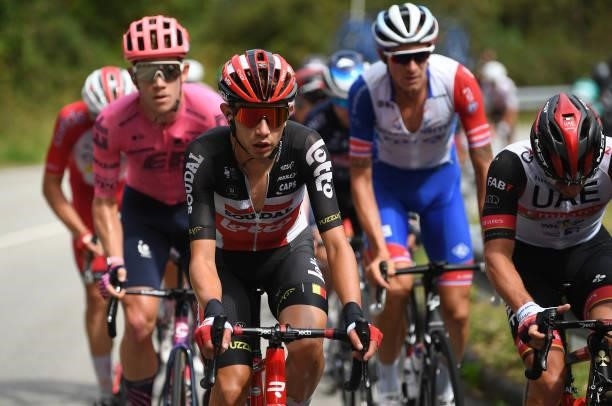 Andreas Lorentz Kron of Denmark and Team Lotto Soudal competes in the breakaway during the 76th Tour of Spain 2021, Stage 19 a 191,2 km stage from...