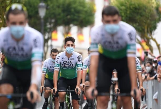 Julen Amezqueta Moreno of Spain and Team Caja Rural-Seguros RGA prepares for the race prior to the 76th Tour of Spain 2021, Stage 19 a 191,2 km stage...