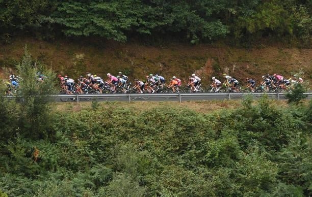 General view of the peloton compete during the 76th Tour of Spain 2021, Stage 19 a 191,2 km stage from Tapia to Monforte de Lemos / @lavuelta /...