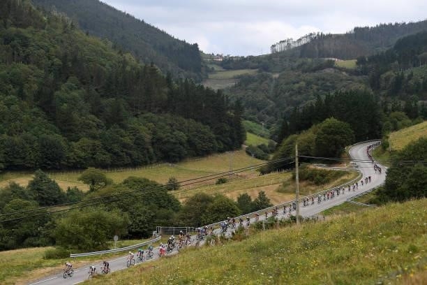 General view of the peloton compete during the 76th Tour of Spain 2021, Stage 19 a 191,2 km stage from Tapia to Monforte de Lemos / @lavuelta /...