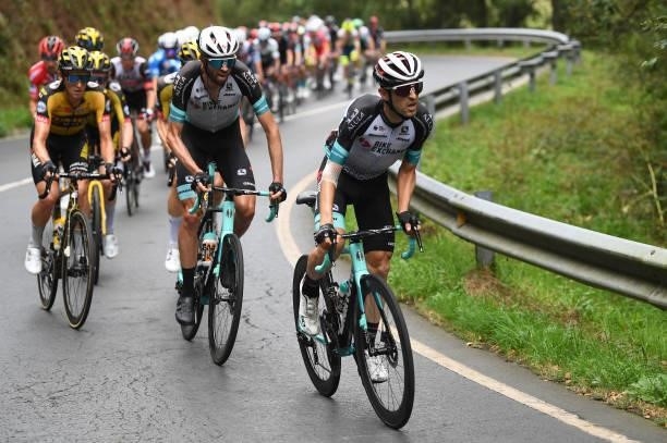 Damien Howson of Australia and Mikel Nieve Ituralde of Spain and Team BikeExchange lead the peloton during the 76th Tour of Spain 2021, Stage 19 a...