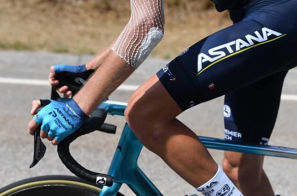 Detailed view of Aleksander Vlasov of Russia and Team Astana – Premier Tech competes during the 76th Tour of Spain 2021, Stage 19 a 191,2 km stage...