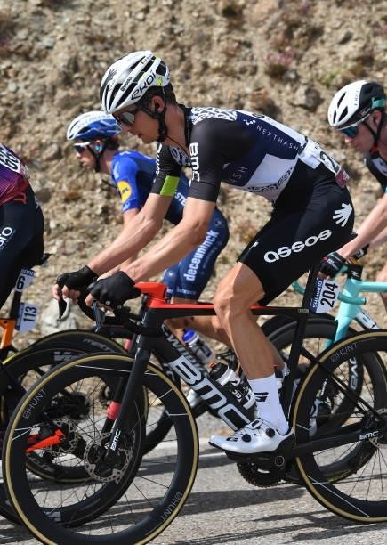 Dimitri Claeys of Belgium and Team Qhubeka Nexthash competes during the 76th Tour of Spain 2021, Stage 19 a 191,2 km stage from Tapia to Monforte de...
