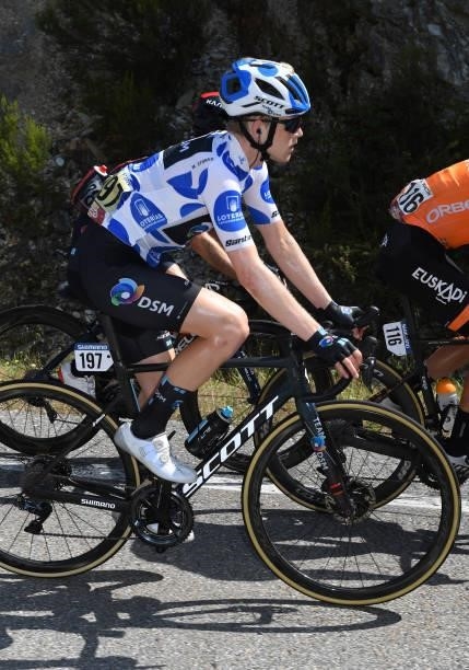 Michael Storer of Australia and Team DSM polka dot mountain jersey competes during the 76th Tour of Spain 2021, Stage 19 a 191,2 km stage from Tapia...