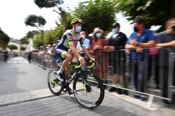 Louis Meintjes of South Africa and Team Intermarché - Wanty - Gobert Matériaux prepares for the race prior to the 76th Tour of Spain 2021, Stage 19 a...