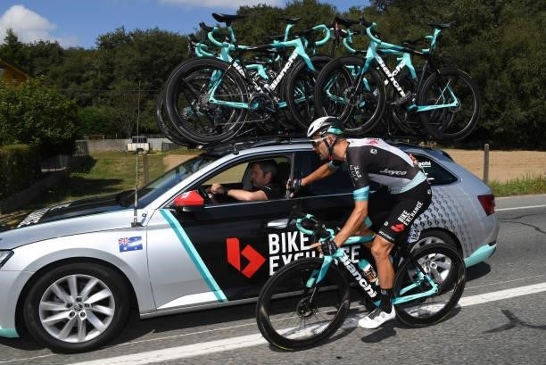 Luka Mezgec of Slovenia and Team BikeExchange in feed zone during the 76th Tour of Spain 2021, Stage 19 a 191,2 km stage from Tapia to Monforte de...