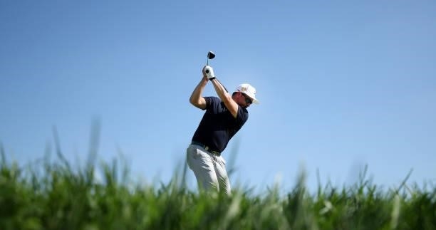 Mikko Korhonen of Finland tees off on the 11th hole during Day Two of The Italian Open at Marco Simone Golf Club on September 03, 2021 in Rome, Italy.