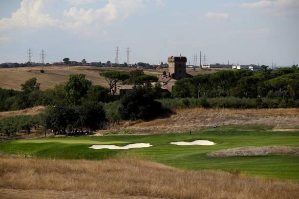 General view of the seventh hole during Day Two of The Italian Open at Marco Simone Golf Club on September 03, 2021 in Rome, Italy.