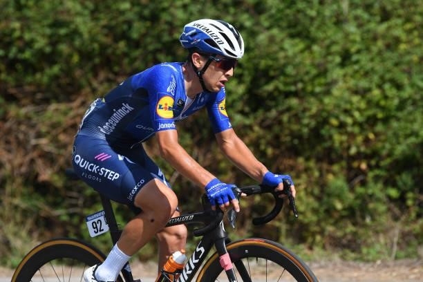 Andrea Bagioli of Italy and Team Deceuninck - Quick-Step competes during the 76th Tour of Spain 2021, Stage 19 a 191,2 km stage from Tapia to...