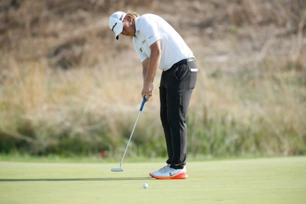 Sami Valimaki of Finland putts on the 10th hole during Day Two of The Italian Open at Marco Simone Golf Club on September 03, 2021 in Rome, Italy.