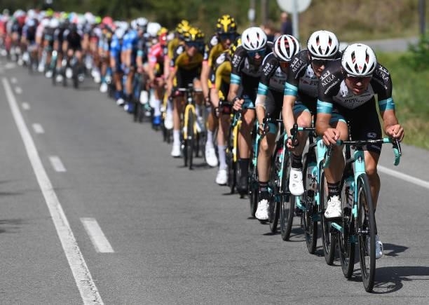 Robert Stannard of Australia and Team BikeExchange and teammates lead the peloton during the 76th Tour of Spain 2021, Stage 19 a 191,2 km stage from...