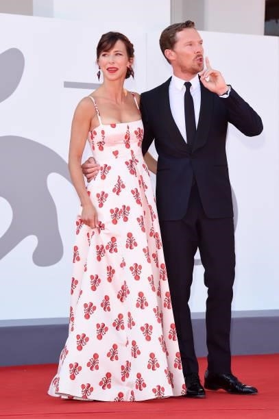 Benedict Cumberbatch and Sophie Hunter attend the red carpet of the movie "The Power Of The Dog