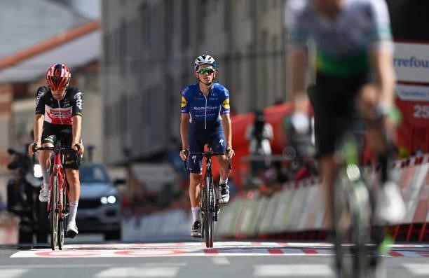 James Knox of United Kingdom and Team Deceuninck - Quick-Step crosses the finishing line during the 76th Tour of Spain 2021, Stage 19 a 191,2 km...