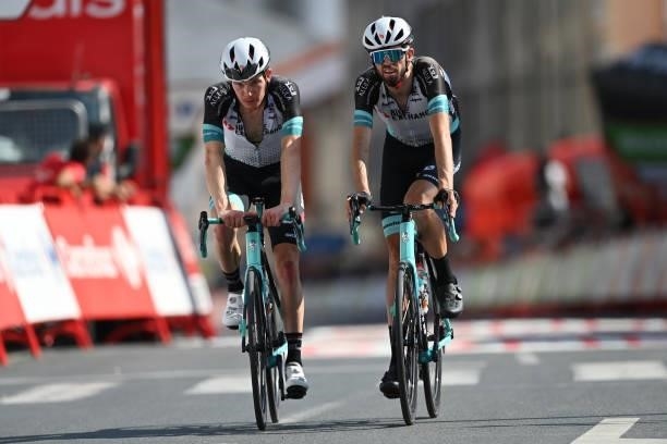 Nicholas Schultz of Australia and Damien Howson of Australia and Team BikeExchange cross the finishing line during the 76th Tour of Spain 2021, Stage...