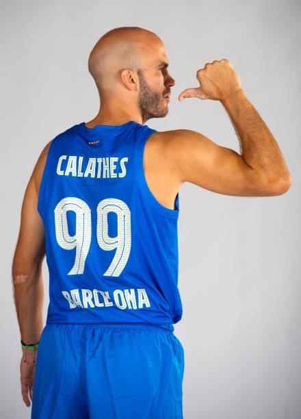 Nick Calathes, #99 poses during the 2021/2022 Turkish Airlines EuroLeague Media Day of FC Barcelona at Ciutat Esportiva Joan Gamper on September 02,...