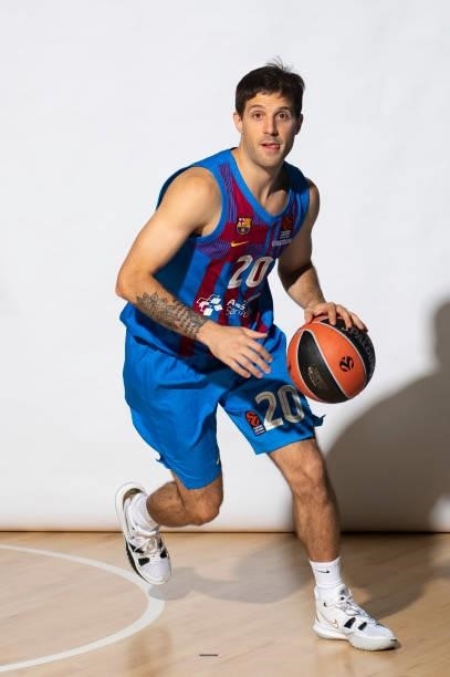 Nicolas Laprovittola, #20 poses during the 2021/2022 Turkish Airlines EuroLeague Media Day of FC Barcelona at Palau Blaugrana on September 02, 2021...