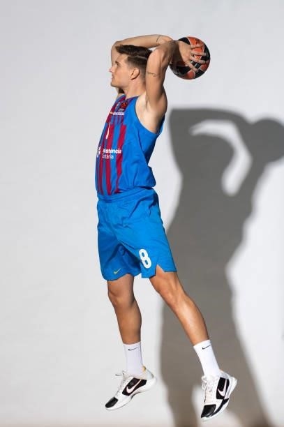 Sergi Martinez, #8 poses during the 2021/2022 Turkish Airlines EuroLeague Media Day of FC Barcelona at Palau Blaugrana on September 02, 2021 in...