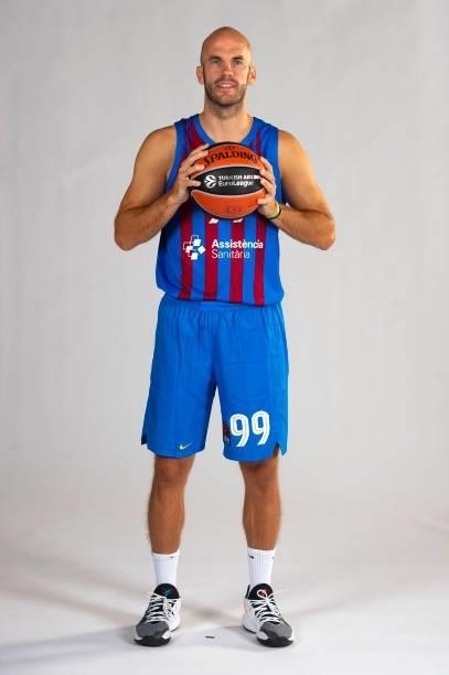 Nick Calathes, #99 poses during the 2021/2022 Turkish Airlines EuroLeague Media Day of FC Barcelona at Ciutat Esportiva Joan Gamper on September 02,...
